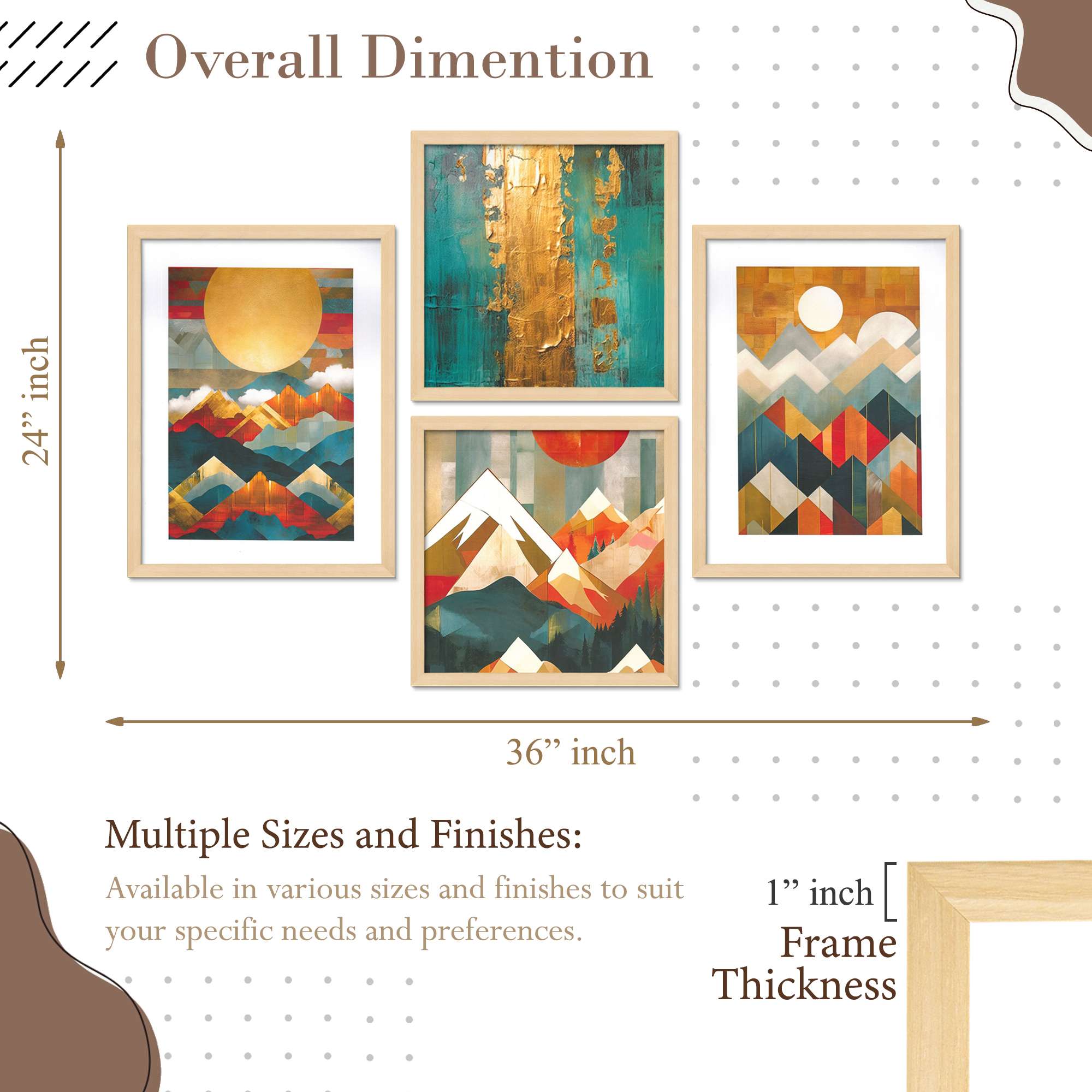 SET OF 4 DIGITAL WALL PAINTING - Image 3